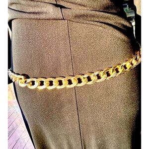Gold Chain-link Belt cinched style- add structure with large gold band